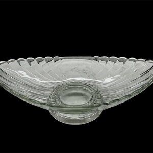 Antique Boat Shaped Handcrafted (c.1900) era Centerpiece Bowl with Optic Glass.